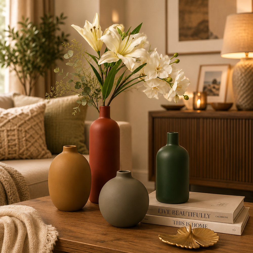 Luxury Modern Decorative Ceramic Vase Set (4 Pieces)
