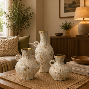 Smoothy Ceramic Decorative Vases Set (3 Pieces)