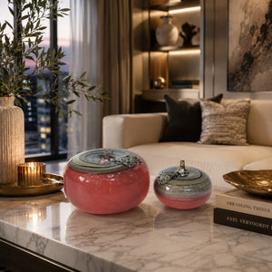 Decorative Glass Apple Table Sculptures