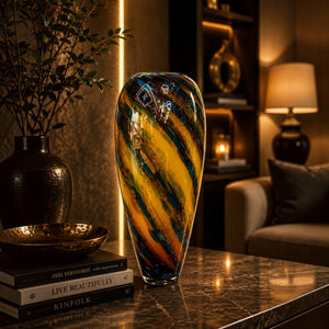 Amber Swirl Artistic Glass Vases