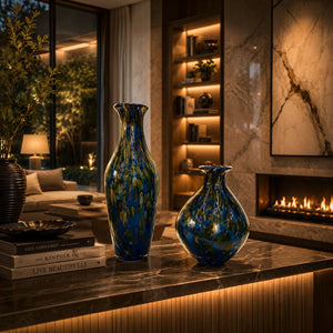 Luxury Multicolor Art Glass Decorative Vases