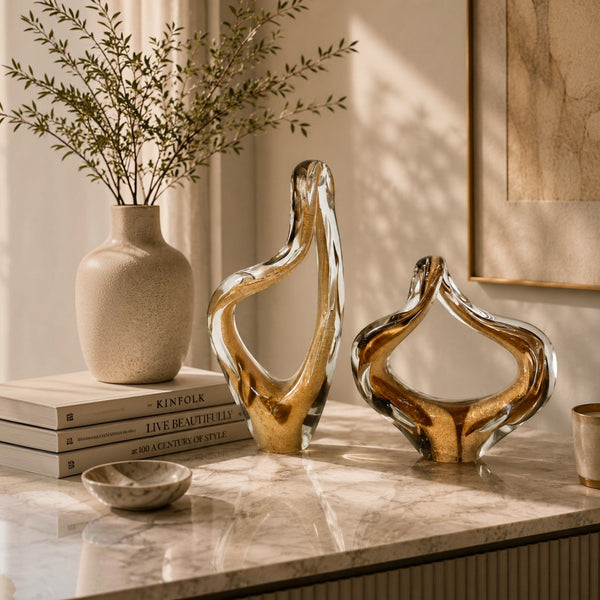 Abstract Art Glass Table Sculptures