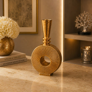 Luxury Gold Decorative Metallic Donut Vase