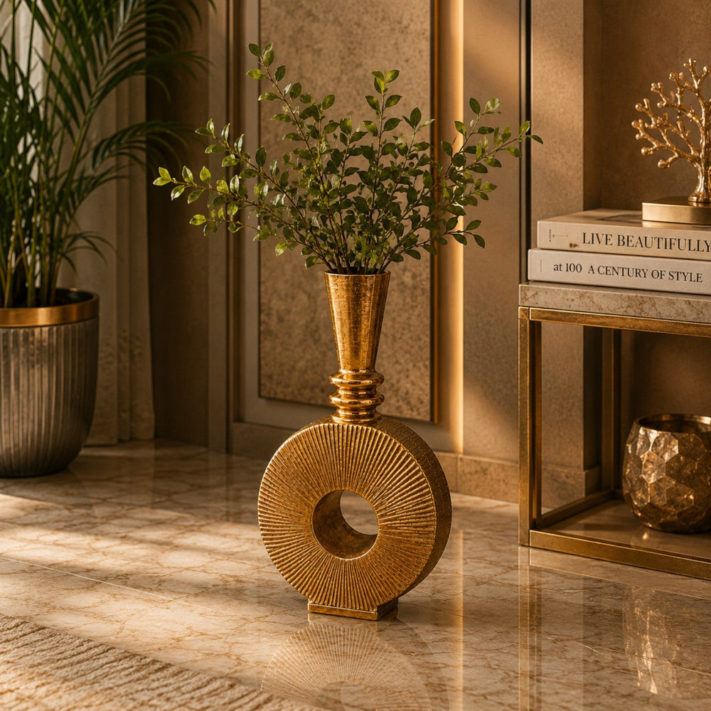 Luxury Gold Decorative Metallic Donut Vase