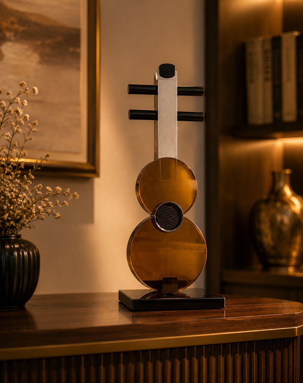 Musical Guitar Ornament for Modern Decor