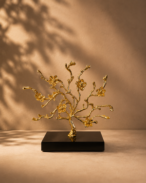 Metallic Tree Decor with Crystal Base