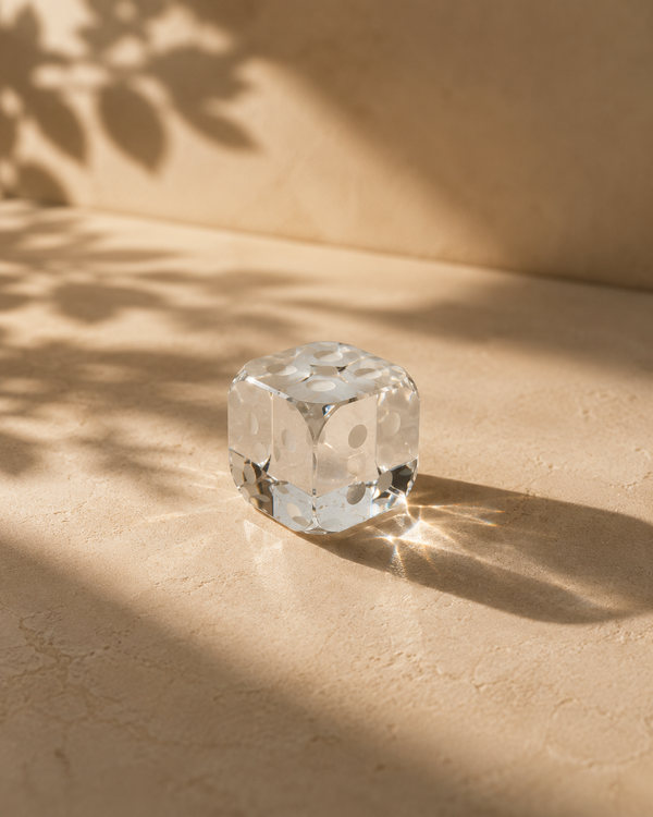 Elegant Crystal Dice Decor
