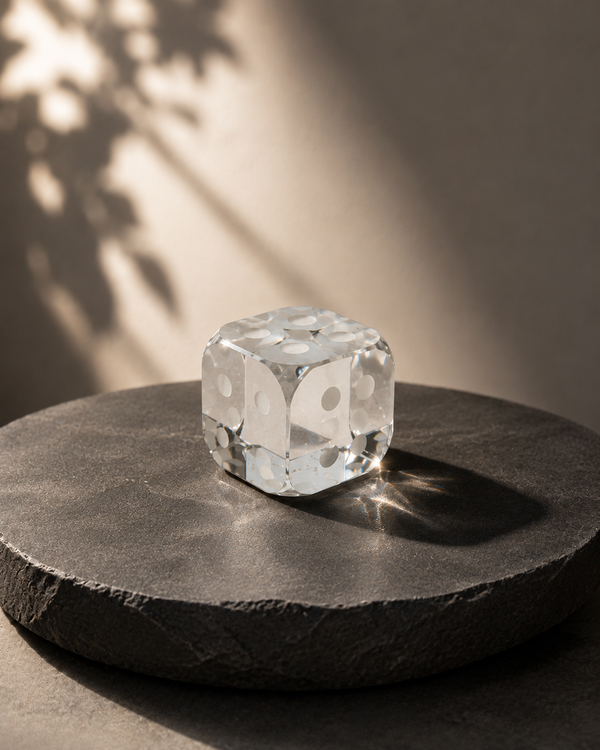 Elegant Crystal Dice Decor
