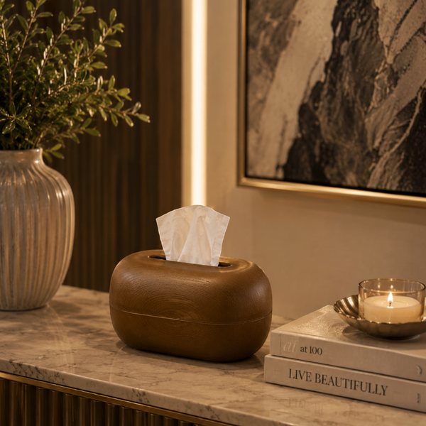 Realistic Wood Finish Tissue Box