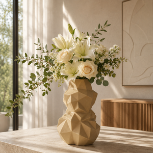 Modern Geometric Ceramic Table Vases Set
