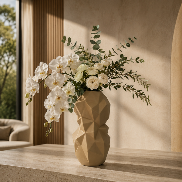 Modern Geometric Ceramic Table Vases Set