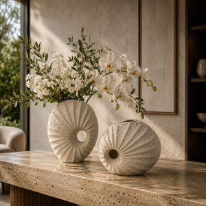 Modern Textured Donut Ceramic Vases