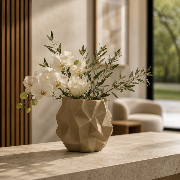 Modern Geometric Ceramic Table Vases Set