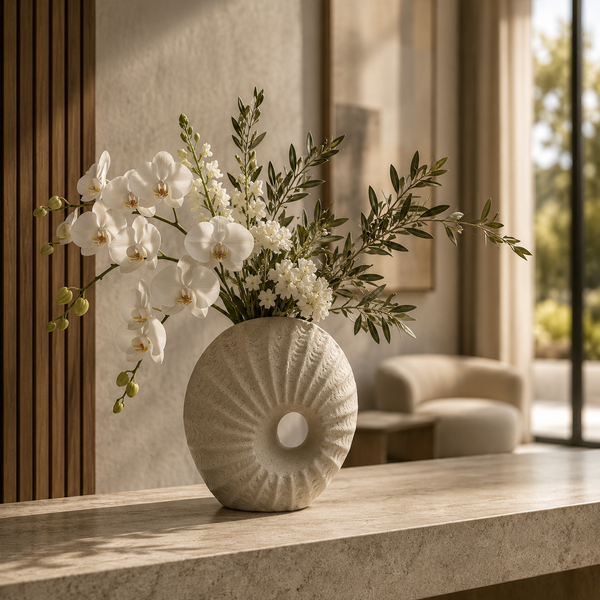 Modern Textured Donut Ceramic Vases