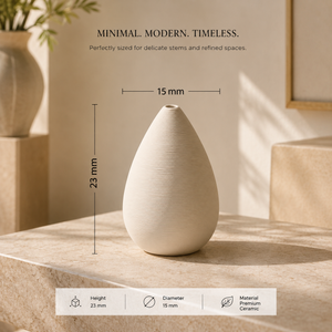 Modern Minimalist Ribbed Ceramic Vase