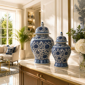 Blue Pottery Porcelain Ginger Jars