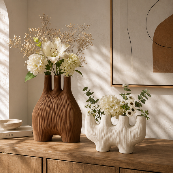 Modern Multi-Neck Sculptural Ceramic Table Vases