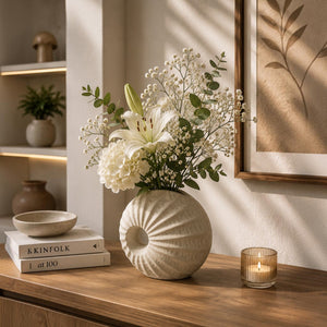 Modern Textured Donut Ceramic Vases