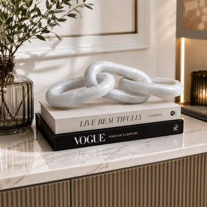 Luxury Marble & Travertine Chain Link Sculpture