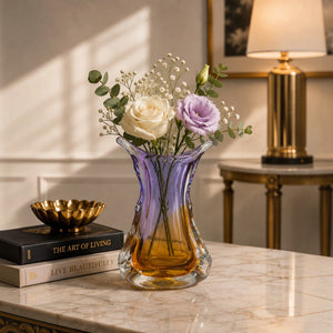 Ombre Purple Amber Glass Vase
