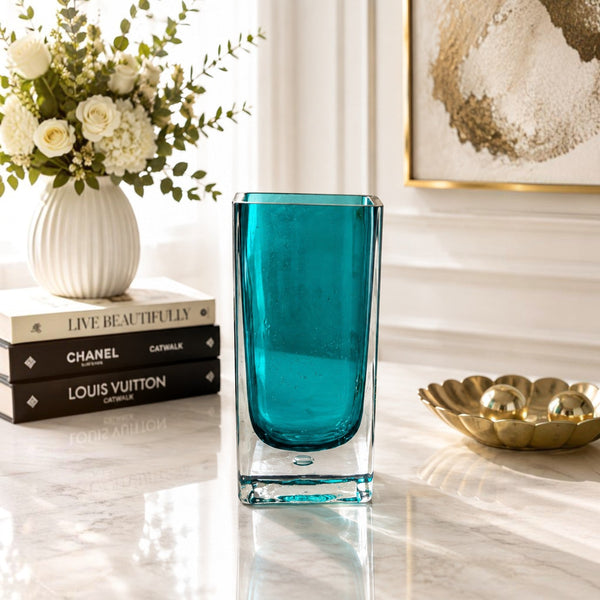 Blue Teal Decorative Glass Collection