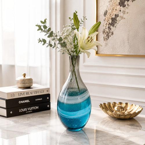 Blue Teal Decorative Glass Collection