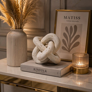 Luxury Marble & Travertine Knot Sculpture