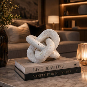 Luxury Marble & Travertine Knot Sculpture
