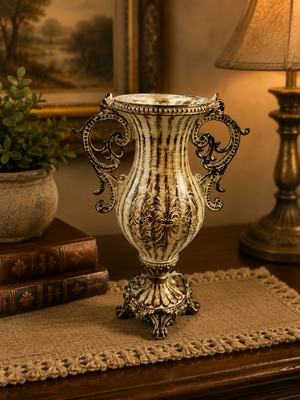 Luxury Antique Ivory Fiber Vases Collection