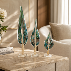 Luxury Art Glass Leaf Sculpture for Modern Home Décor