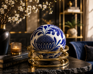 Luxury Ceramic Blue Pottery Ball Decor
