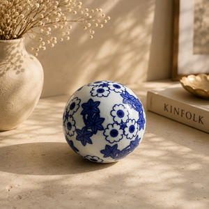 Luxury Ceramic Blue Pottery Ball Decor