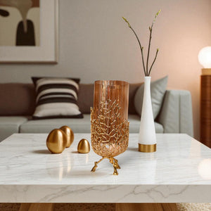 Sleek Harmony Metal Glass Vase