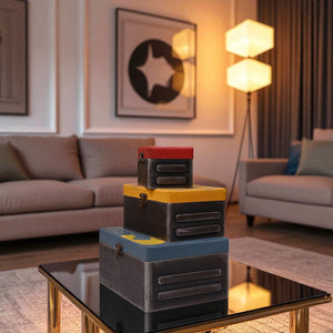 Vintage Stacked Storage Boxes