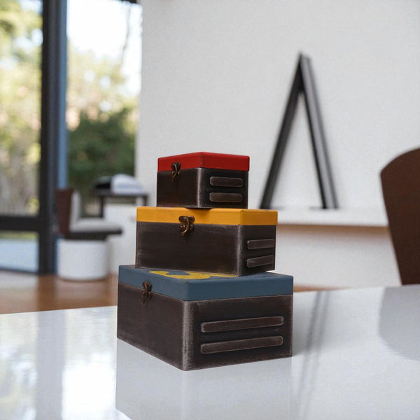 Vintage Stacked Storage Boxes