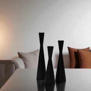 Modern Metallic Taper Candle Holder Set