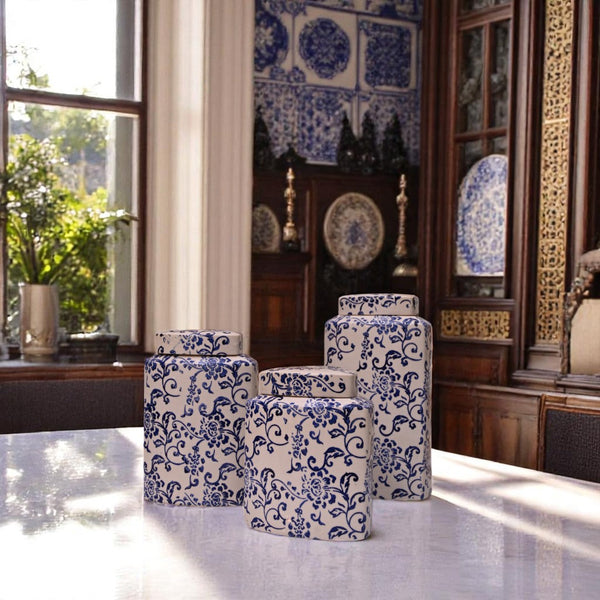 Coastal Blue Ceramic Candy Jar