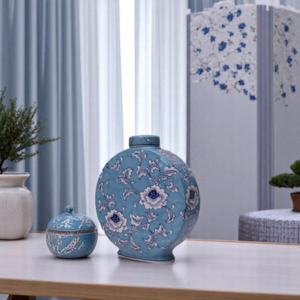 Blue Blossom Floral Candy Jars