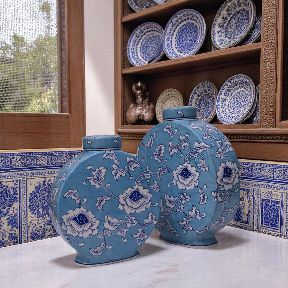 Blue Blossom Floral Candy Jars