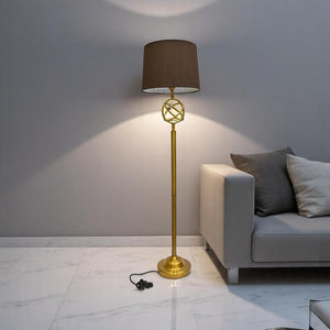 Regal Radiance – Fancy Metallic Brass Floor Lamp
