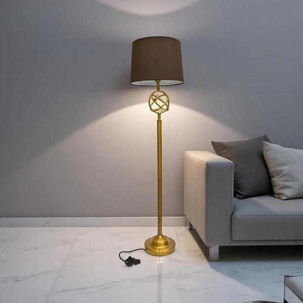 Regal Radiance – Fancy Metallic Brass Floor Lamp