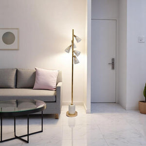 Luminous Frost – White Crystal 5-LED Floor Lamp