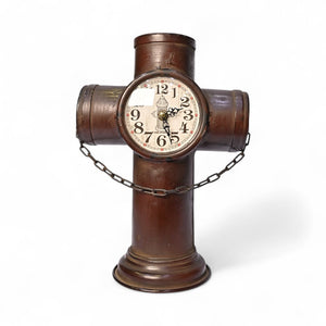 The Metallic Cross Time Sentinel – Table Clock
