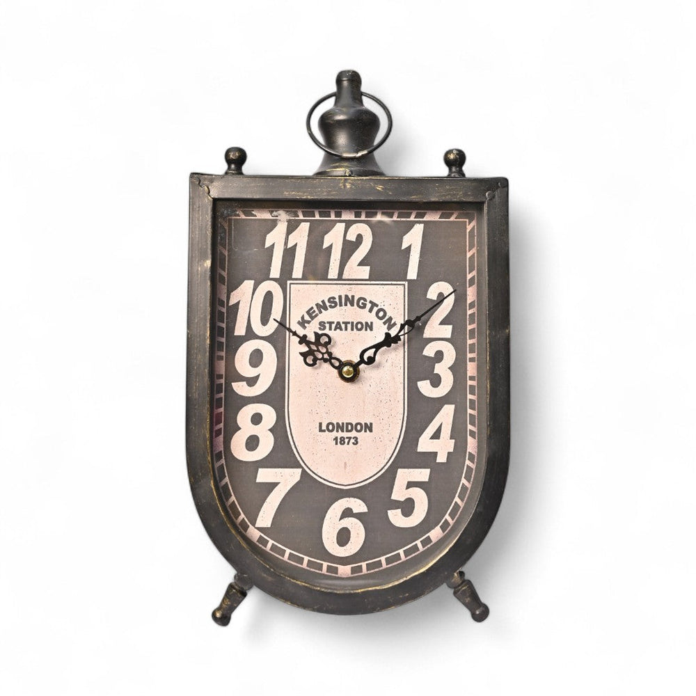 Vintage Noir Shield Table Clock