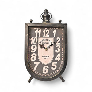 Vintage Noir Shield Table Clock