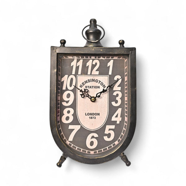 Vintage Noir Shield Table Clock