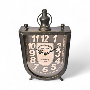 Vintage Noir Shield Table Clock