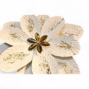 White Lotus Metallic Wall Art