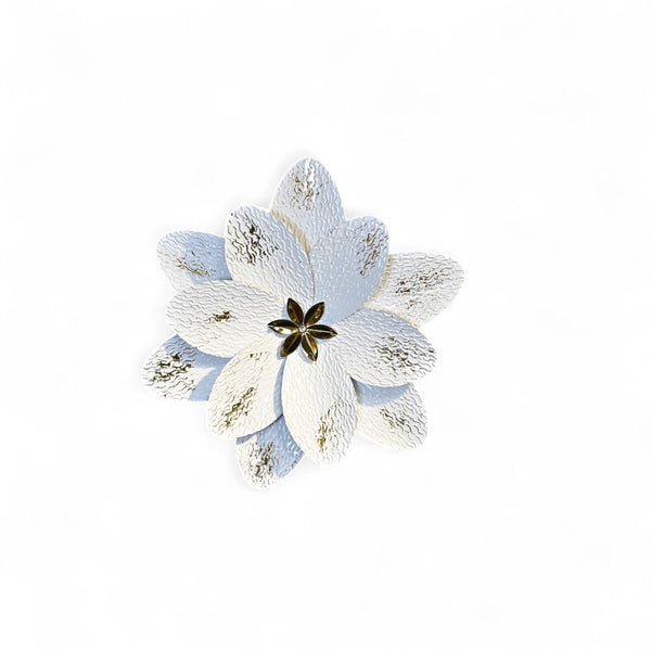 White Lotus Metallic Wall Art