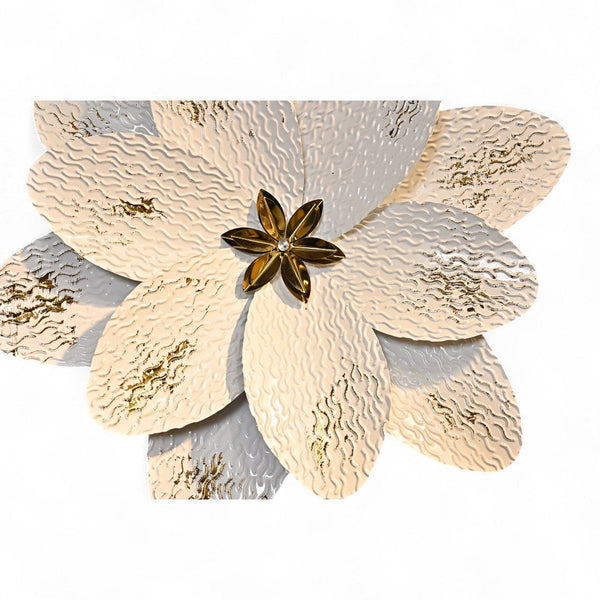 White Lotus Metallic Wall Art